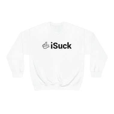 iSuck White Unisex Heavy Blend™ Crewneck Sweatshirt