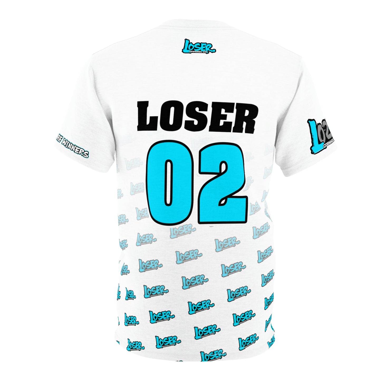 LOSER CORNHOLE #2 Unisex AOP Cut & Sew Jersey Tee – LOSER Cornhole Gear