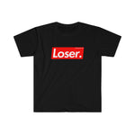 LOSER. Trendy Unisex Softstyle T-Shirt - BLACK
